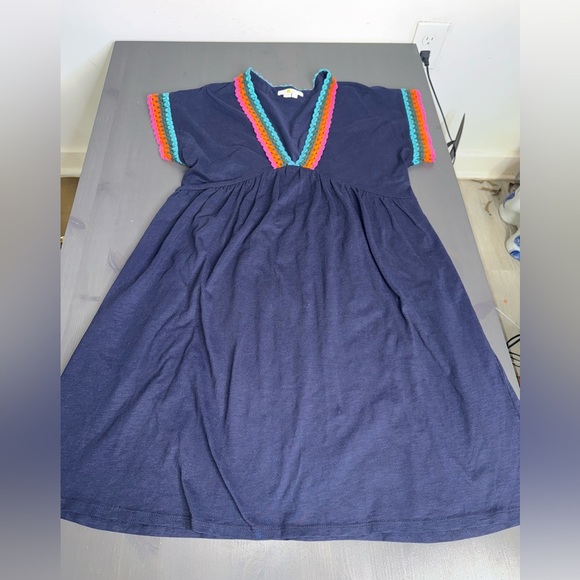 Boden Blue Women’s Crochet Trim Jersey Sumner Dress - Picture 3 of 9